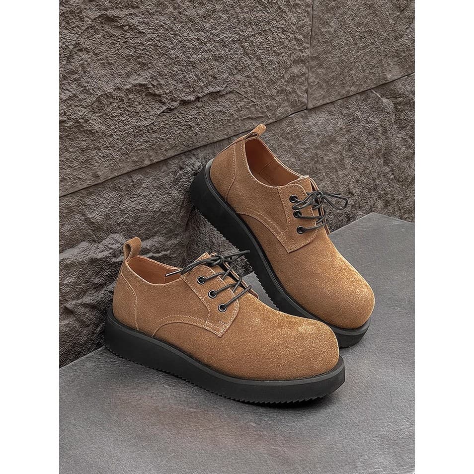 Big Toe Derby Sapatos Masculinos Flat Estilo Britânico Macacão Casual Sapatos De Couro Na Moda Cor Desgaste Dedo Do Pé R