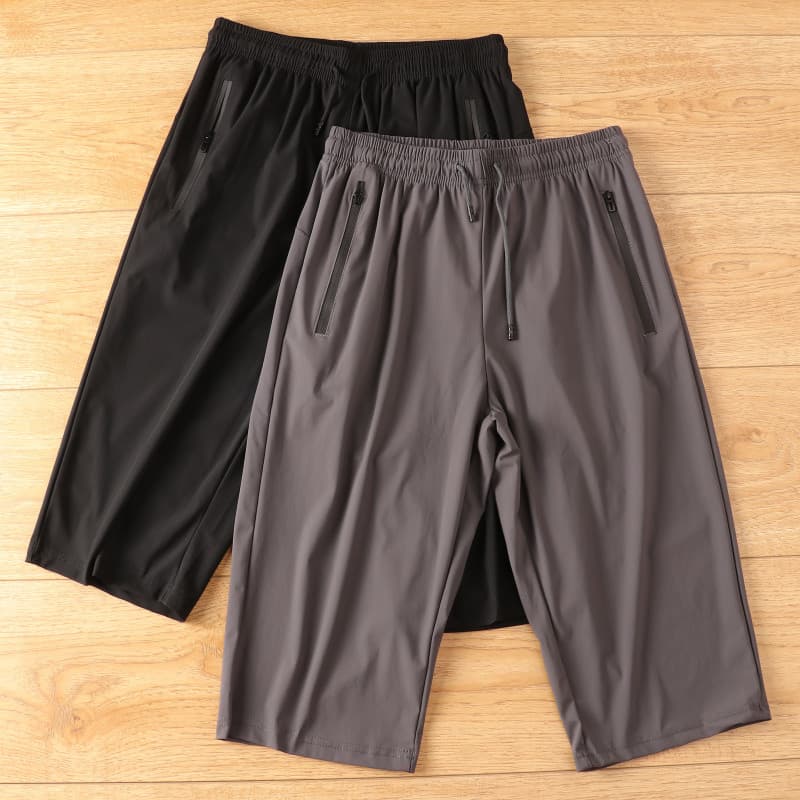 Novo estilo de seda gelo de secagem rápida elástico respirável solto em linha reta esportes Casual estilo fino tamanho g