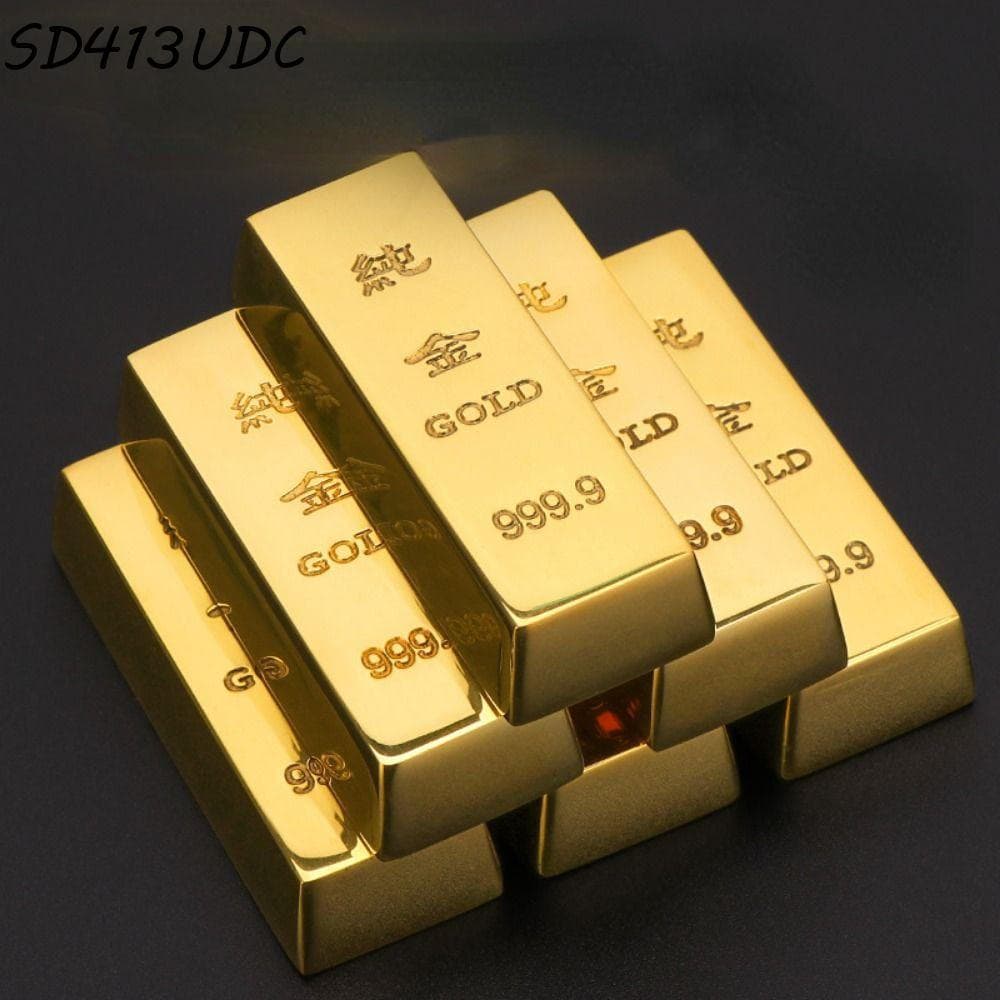 Tijolo De Ouro De Simulação SD413UDC , Ornamentos De Barra Sólido Esculpidos , Da Sorte Artesanal De Liga