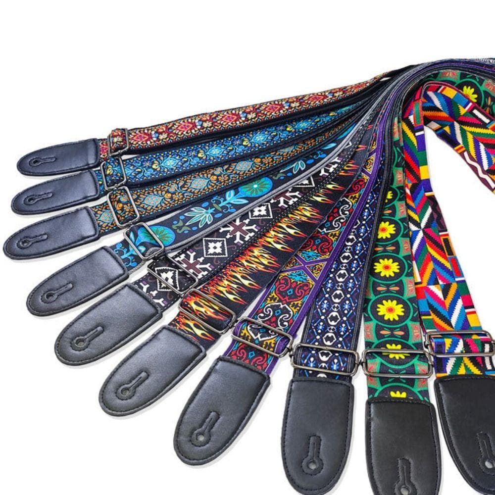 Correia De Guitarra  , Cintos Estilo Étnico Vintage Elétrica Bordados De Poliéster Ajustáveis