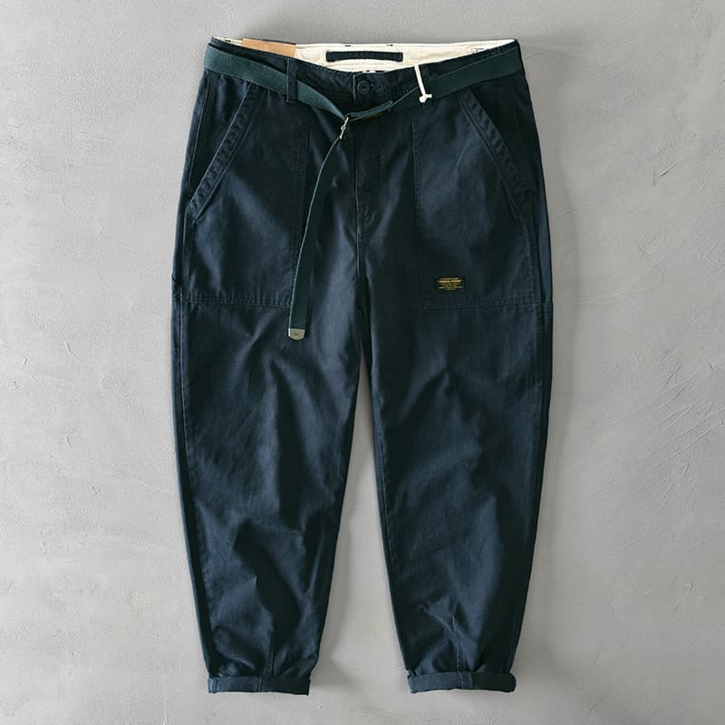 Renben puro algodão Ami cáqui macacão masculino outono inverno japonês calças casuais calças soltas masculinas calças co