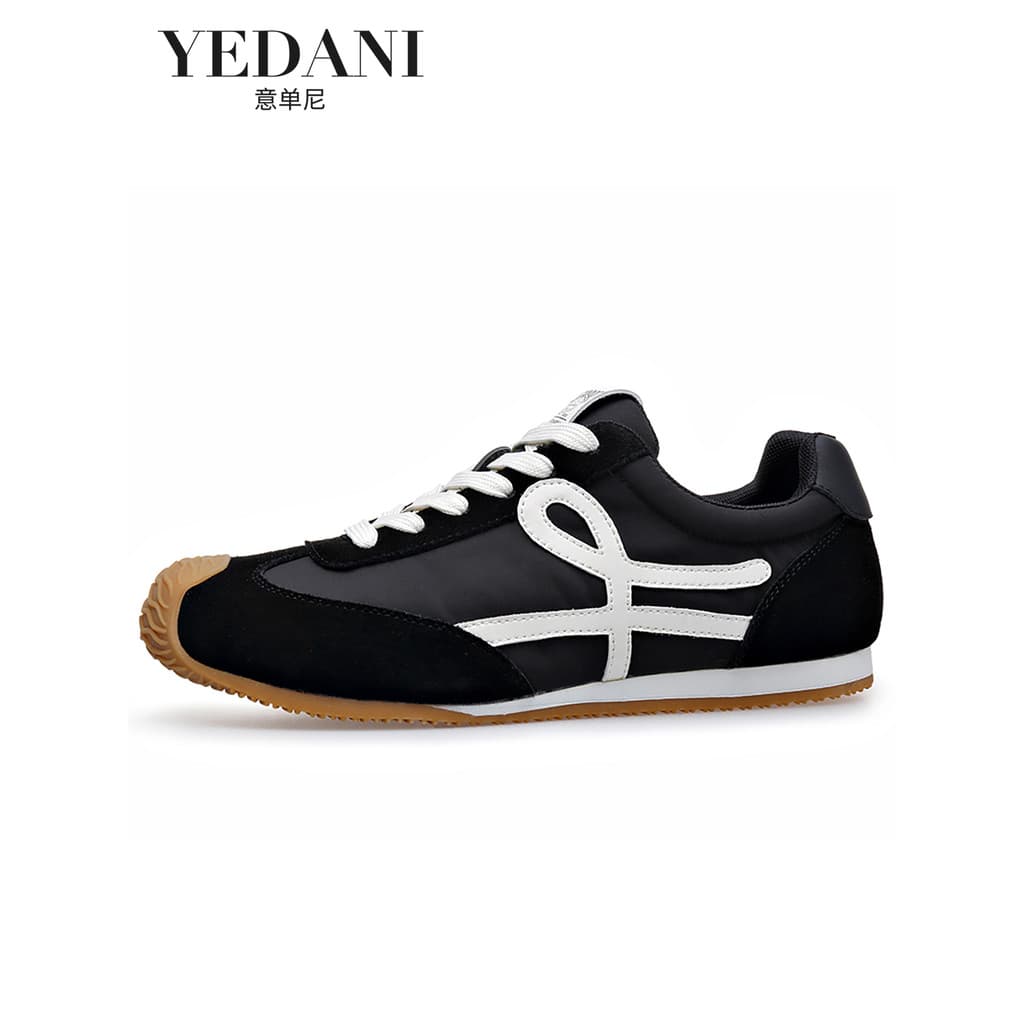 2025 novo estilo primavera outono Retro rendas sapatos de treinamento alemão Casual dedo largo Forrest Gump sapatos leve