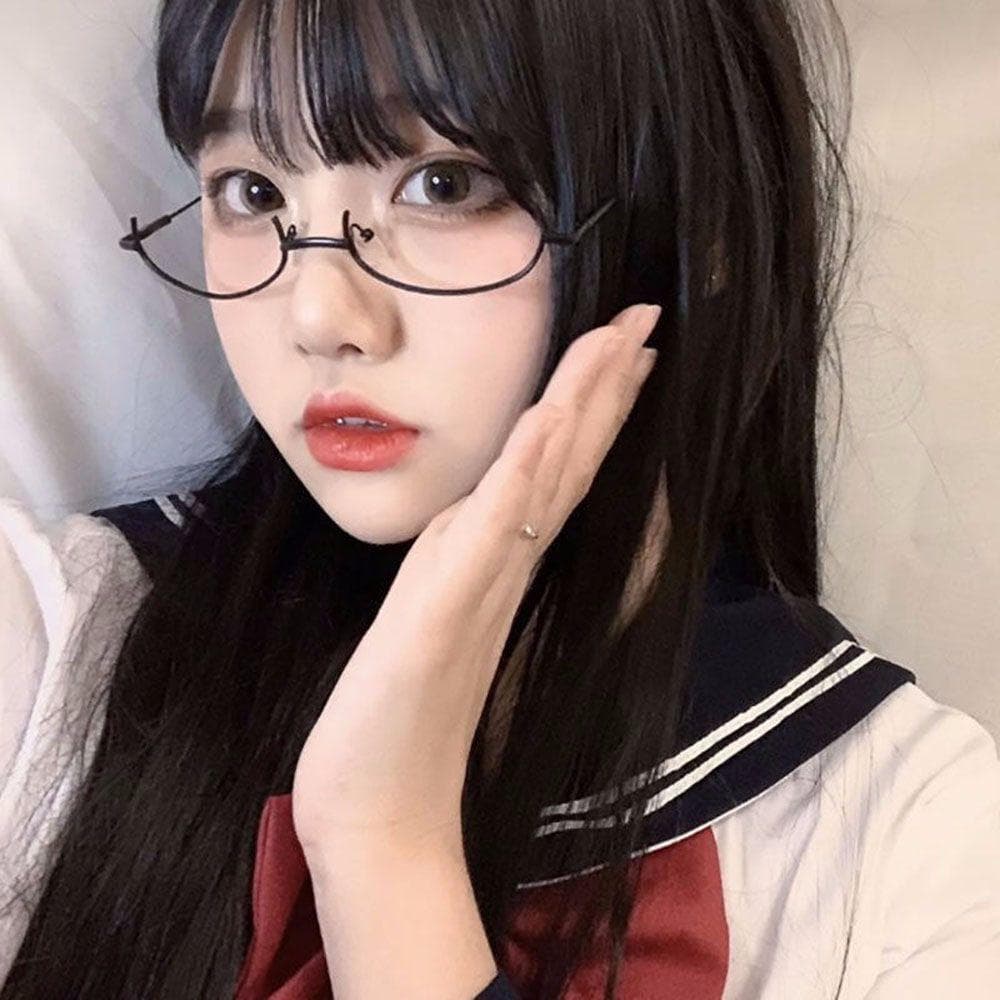 Meia Armação De Óculos Moda Adorável Sem Festa De Lentes Eyewear Cosplay