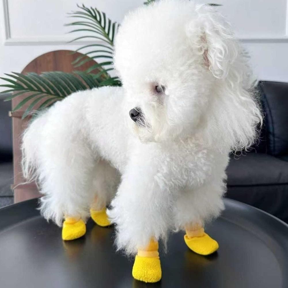 4 Pcs Capa Para Pés De Cachorro , Sapatos De Malha Impermeáveis Resistentes Ao Desgaste Cães , Protetor Confor