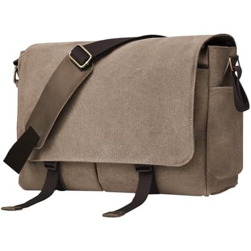 Bolsa Mensageiro Para Homens , Laptop UniRetro De Lona De 14 A 15.6 Polegadas , Casual Ombro Único Trabalho , Faculdade