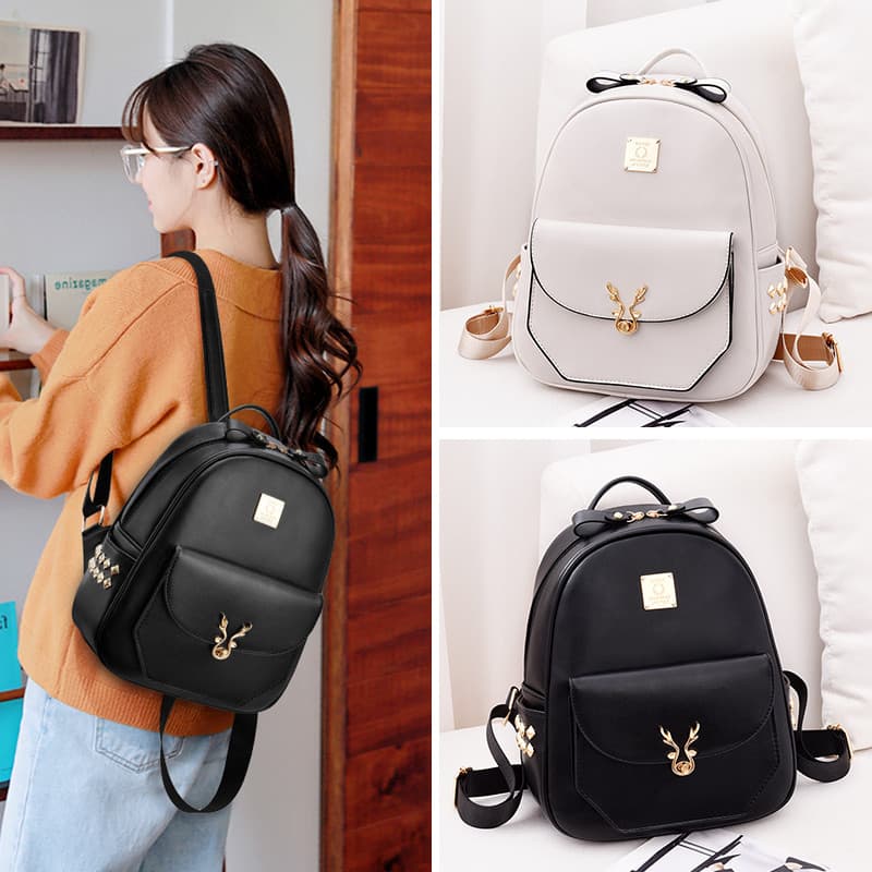 Moda mochila feminina 2026 novo estilo versão coreana All-Match pequena mochila de couro macio saco de viagem estudante