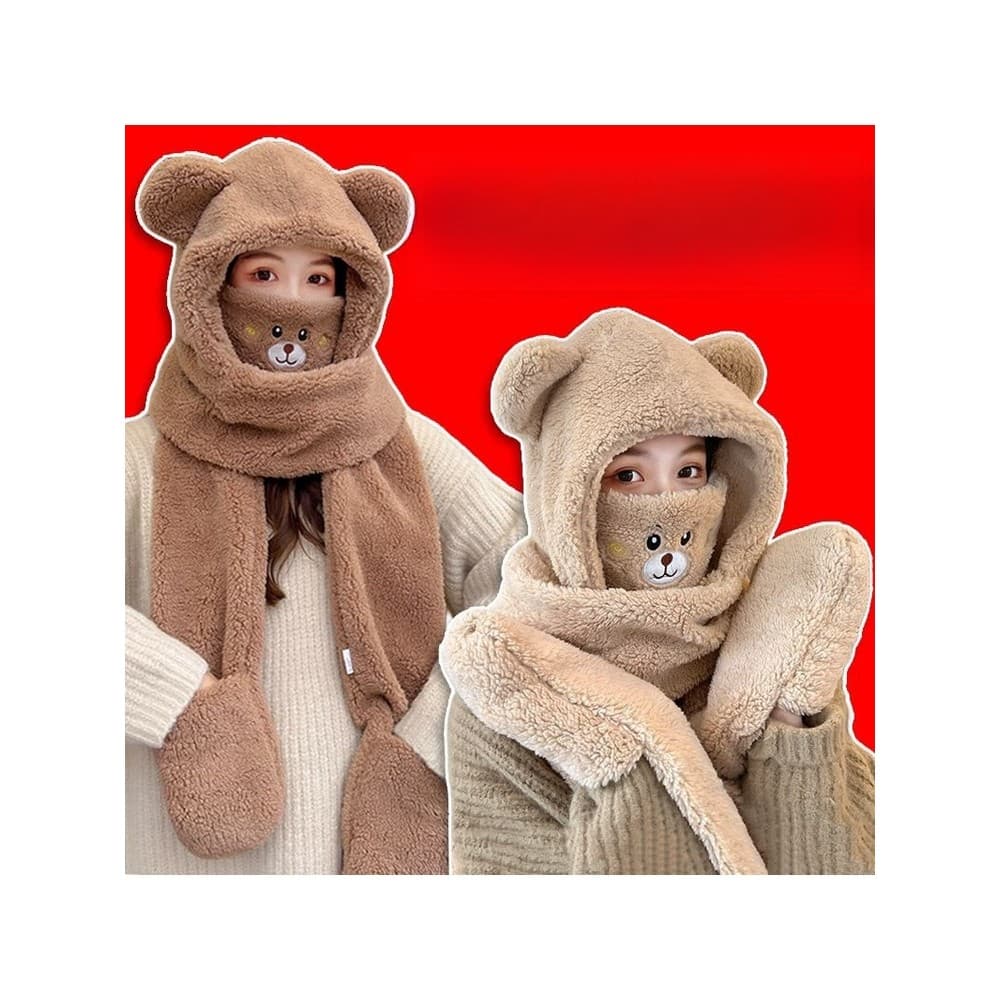 Lenço chapéu um urso peludo jogar neve nordeste circunferência da cabeça grande novo estilo chapéu de algodão ciclismo f