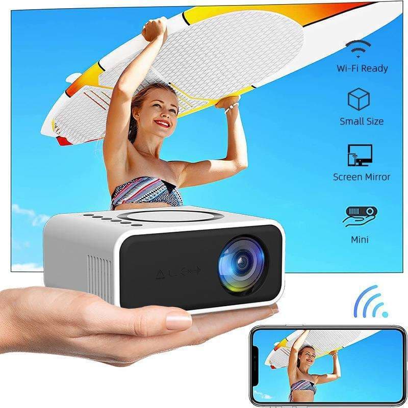 Projetor doméstico HD dia quarto projeção conexão de parede WiFi telefone móvel 5G inteligente pequeno Home Theater 3D p