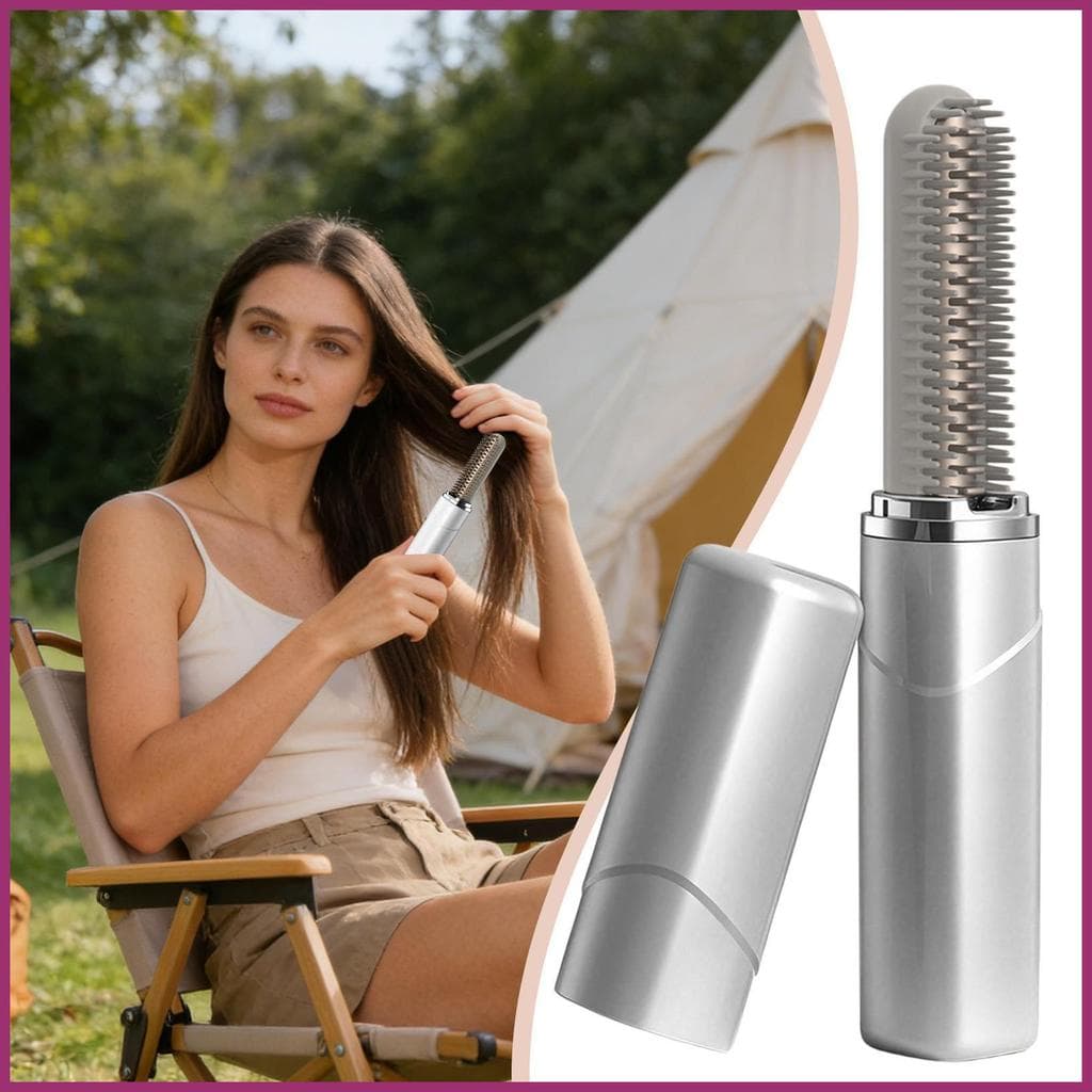 Escova Alisadora De Cabelo Sem Fio , Anti-Queimadura , Portátil , Pente Alisador Para Viajar haruamy