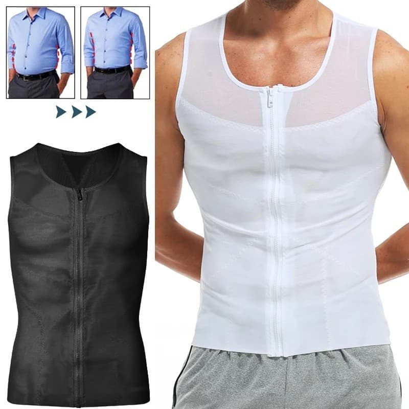 Camisa De Compressão Masculina Emagrecimento Corpo Shaper Barriga Shapewear Topo Gynecomastia Magro