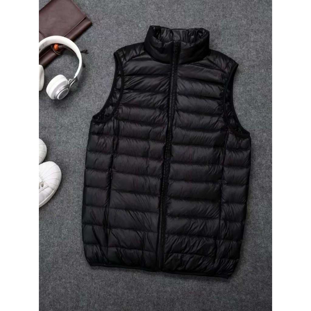 Pinghu outono inverno novo estilo leve para baixo colete gola masculina simples Casual All-Match Ultra-leve sem mangas c