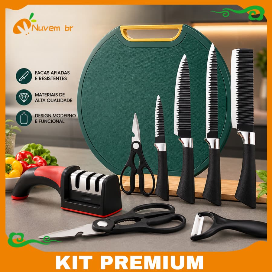 Kit Tábua Premuim 30cm Corte Antibacteriana À Prova De Mofo, Suporte Em Pé Para Cozinha;Chef Premuim Facil Lavar - NUVEM