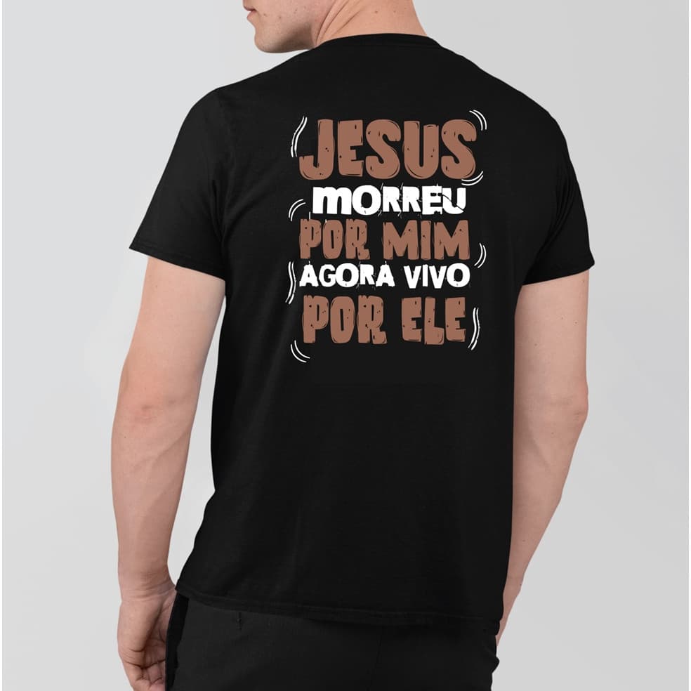Camiseta 100%algodâo estampa cristã frente e costas