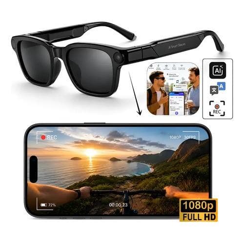 Óculos Inteligente Câmera Ai H8 Full Hd Tradução Bluetooth