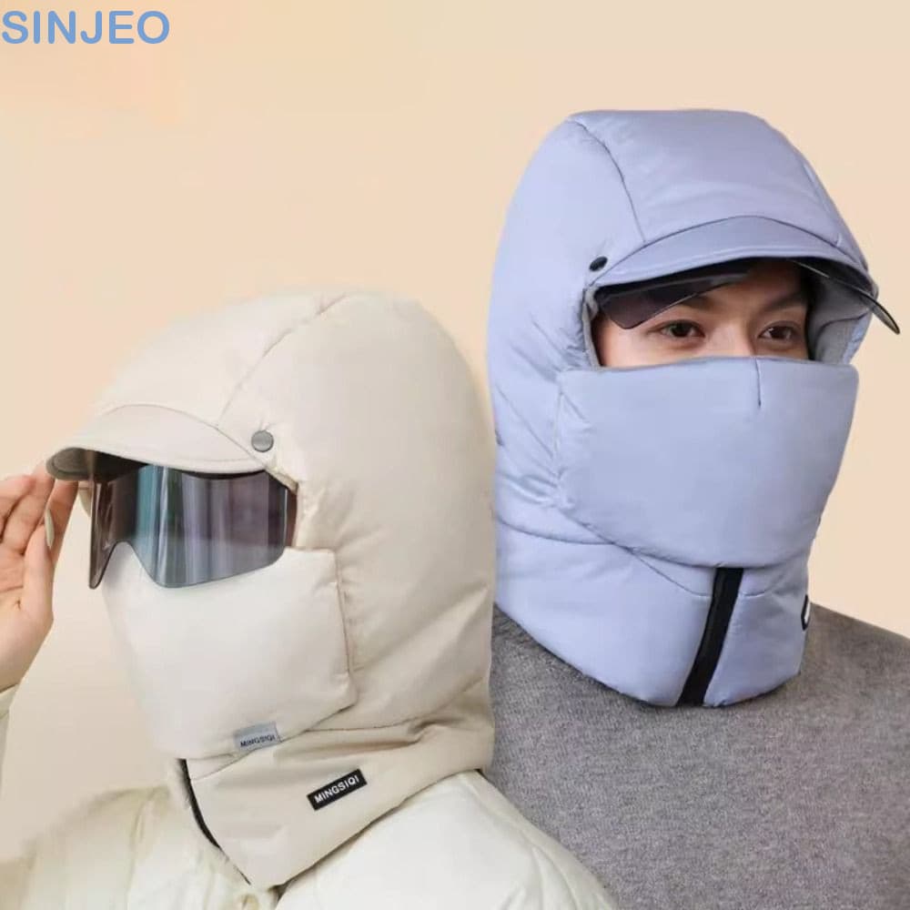SINJEO Chapéu De Inverno Quente , Protetor De Pescoço , Orelha À Prova De Frio , Máscara De Esqui Vento ,