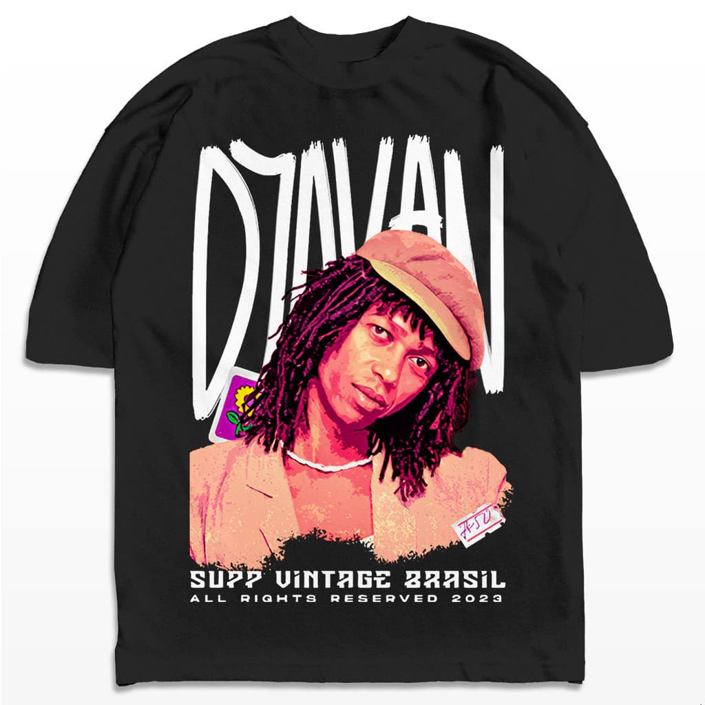 Camiseta Oversized Djavan Alumbramento Vintage MPB Algodão Premium Streetwear Casual Camisa