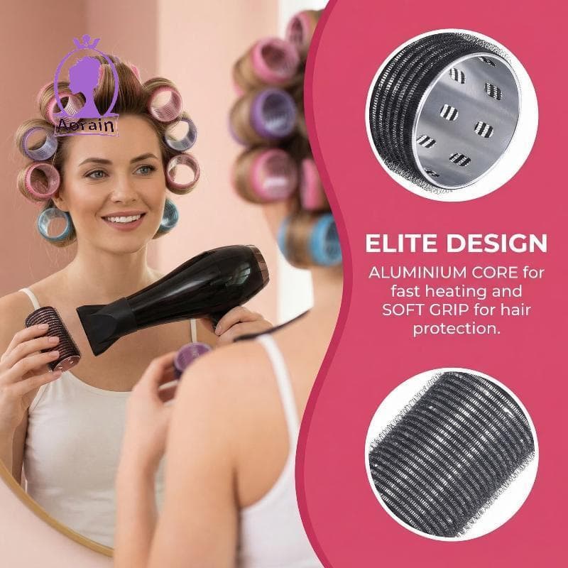 Rolo De Cabelo De Alumínio Reutilizável ANTH 5x9cm 3x9cm Gancho E Laço De Nylon Autoadesivo Para Estilo DIY Salão De Bel