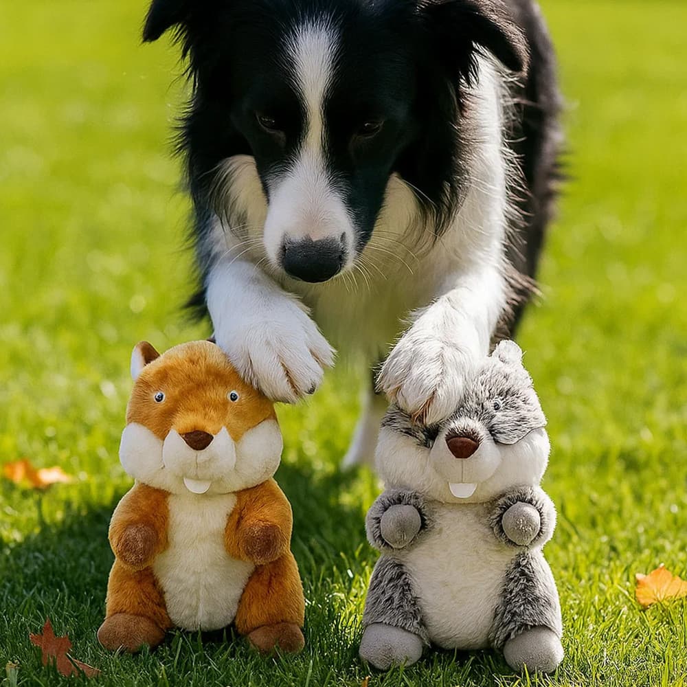 Estoque pronto cão gato pelúcia voz jogando nós mastigando brinquedos resistentes à mordida Pet companheiro brinquedos e