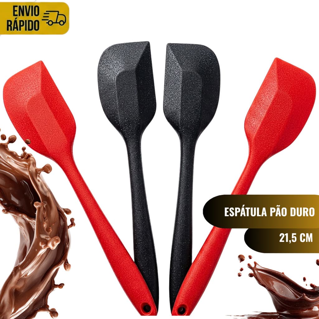 Espatula Pao Duro Reta Silicone Bolo Cobertura Chocolate Confeitaria Restaurante Doceria Domicilio