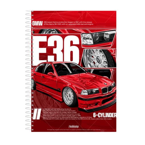 Caderno  Bmw E36 1 ou 10 matérias
