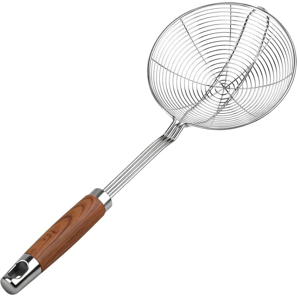 ChefBee Colher Escumadeira de 5,3" com Cabo, Escumadeira de Aço Inoxidável para Cozinhar e Fritar, Utensílio de Cozinha,