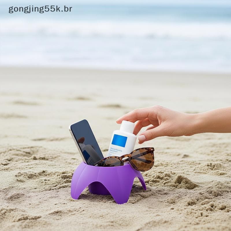 gon Suporte De Copo De Praia Multiuso Com Bandeja De Armazenamento Contém Bebidas Snas Organizador De Telefone Para , Pi