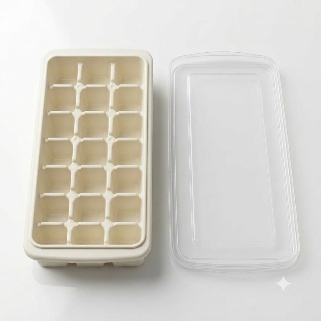 GUIANA Formas de Gelo Silicone com Tampa Rígida Flexível Fundo 14 Cubos Retangular Multiuso Lavável