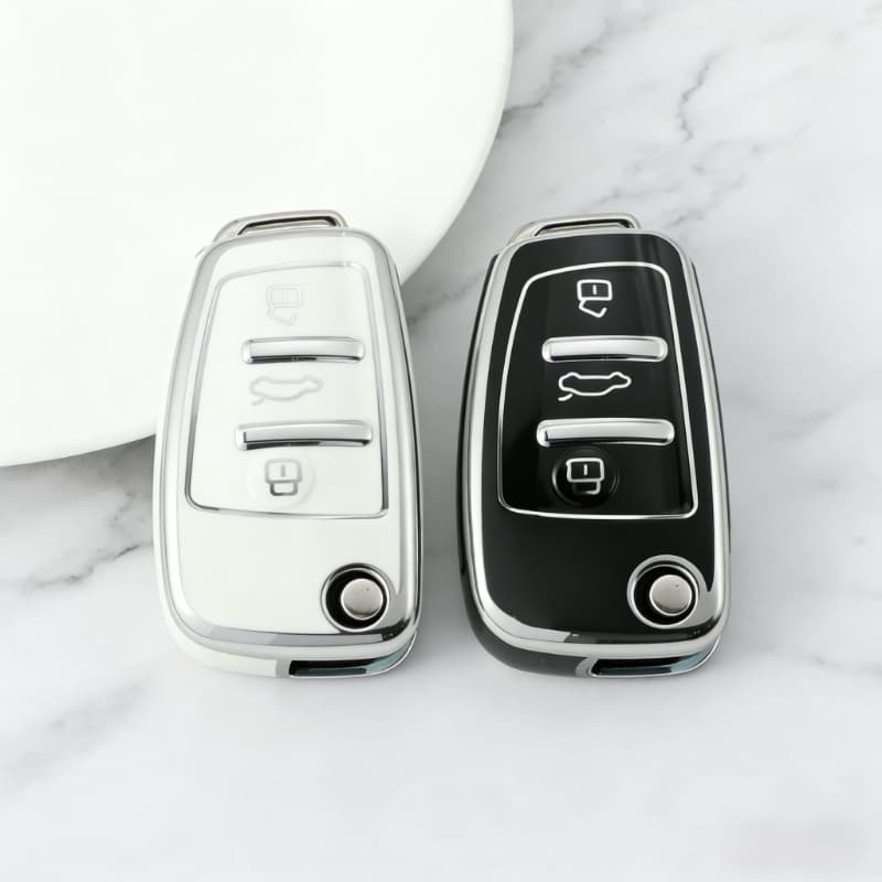 3 Botões TPU Carro Flip Chave Caso Fob Escudo Capa Para Audi A1 A3 A6 A6L Q2 Q3 Q7 TTS R8 S6 RS3 Protetor Acessórios Aut