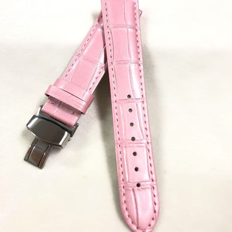 [Alça] pulseira de relógio com fivela de couro genuíno substituto unissex 20mm fivela dobrável cinto pulseira novo produ