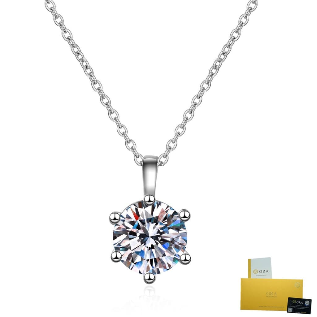 Com Certificado Gra-Colar Clássico De Moissanite , Simples , Elegante , Pingente De Diamante Branco , Joias Finas