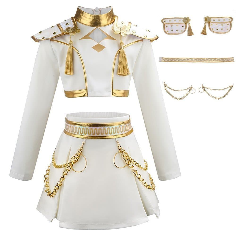 Fantasia de Cosplay de Demon Slayer para Halloween, Fantasia de Cosplay da Cantora Pop Zoey, Vestido de Carnaval Rumi, R