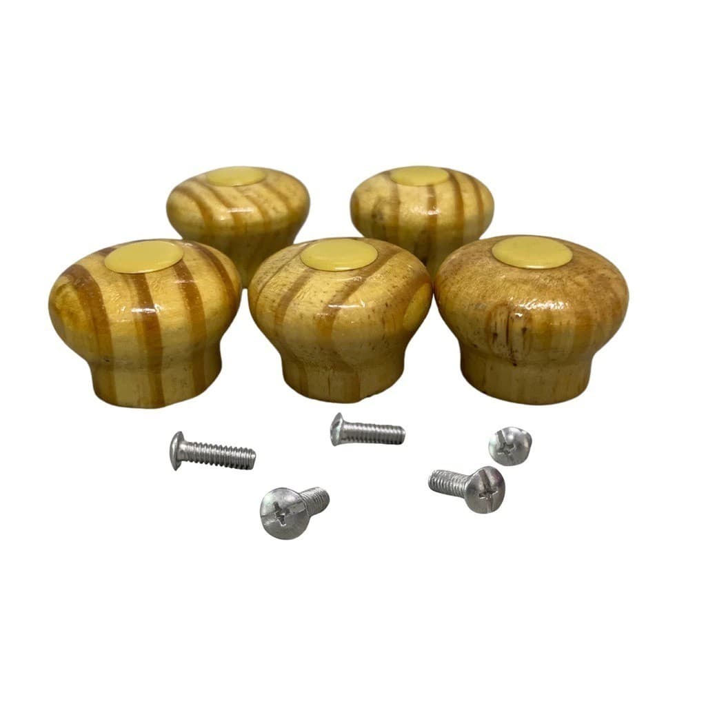 Puxador Pomel de Madeira para Tampa de Panela com Parafuso Acabamento Premium Kits 5, 10 ou 15 UND