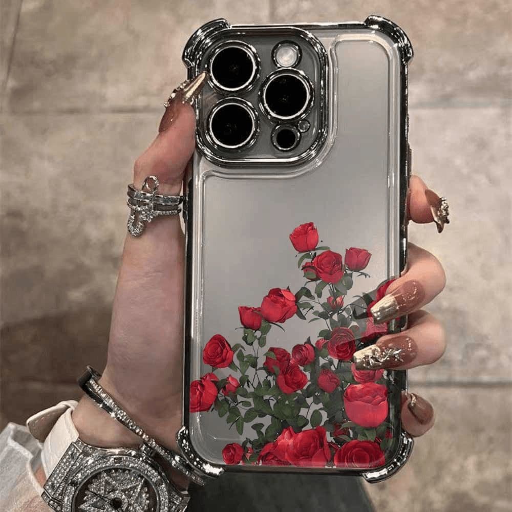 Pronta Entrega |   Capa de Telefone com Estampa de Casal de Rosas para iPhone 17 Pro Max / 16 / 15 / 14 / 13 |   Capa Pr