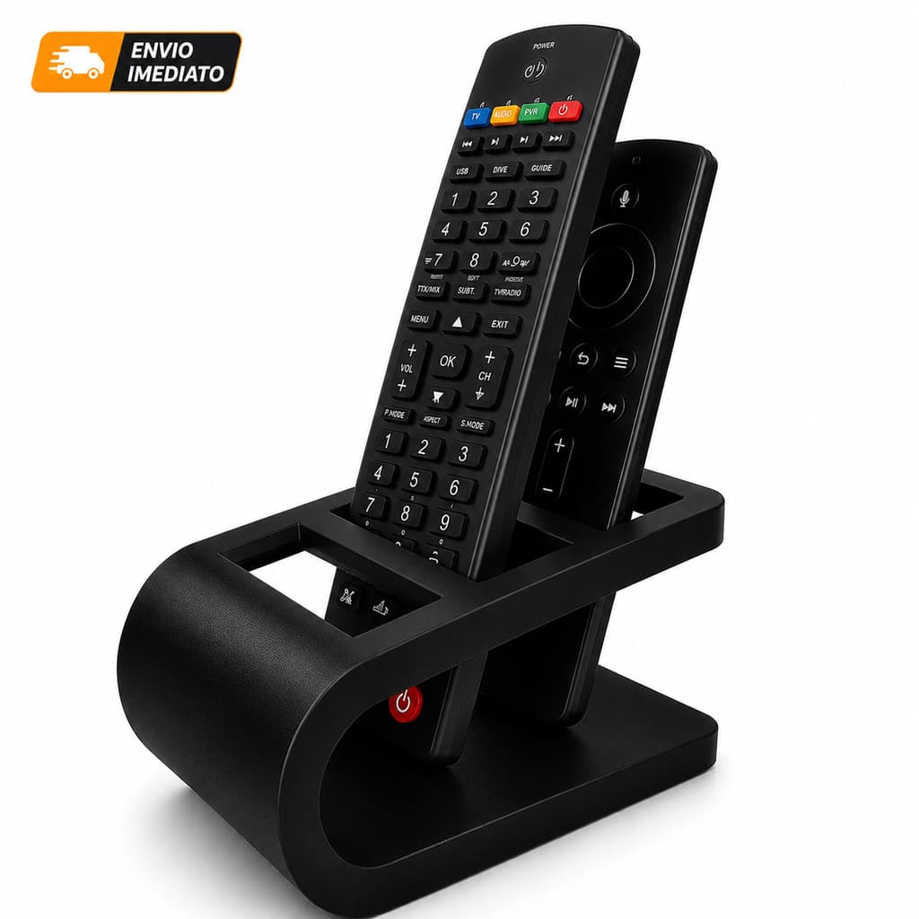 Suporte Organizador para Controles Remotos Porta Controle de Mesa Moderno Decorativo para Sala Rack e Escritório
