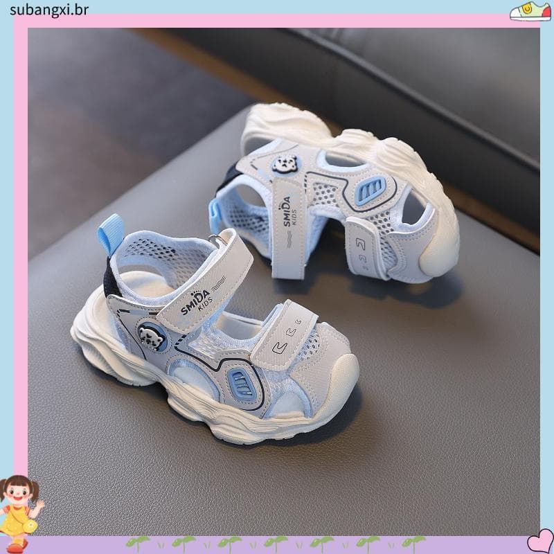 Sandálias respiráveis infantis verão novo estilo Baotou Anti-chute menino sandálias de bebê jardim de infância meninos m