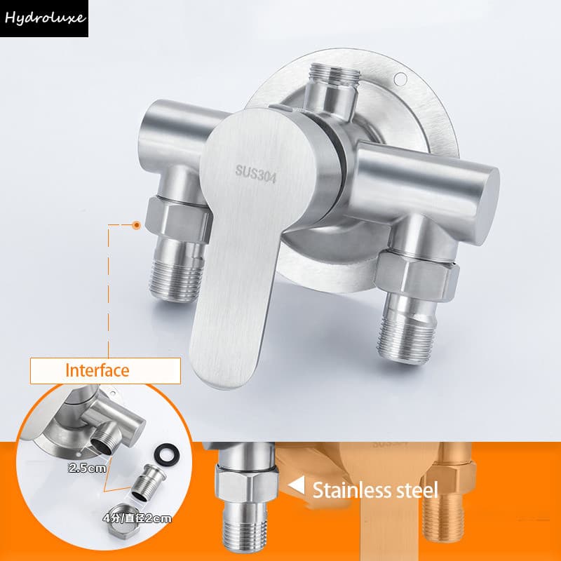 Válvula De Chuveiro De Aço Inoxidável , Mistura , Aquecedor De Água Quente E Fria , Tubo Exposto , Torneira Controle