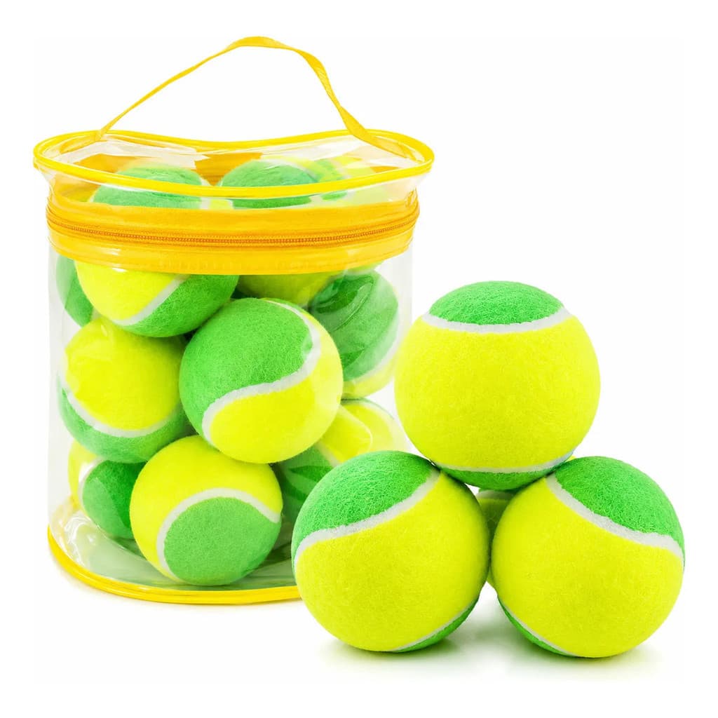 Kit 12 Bolas De Tênis Infantil 60mm Treino Com Bolsa