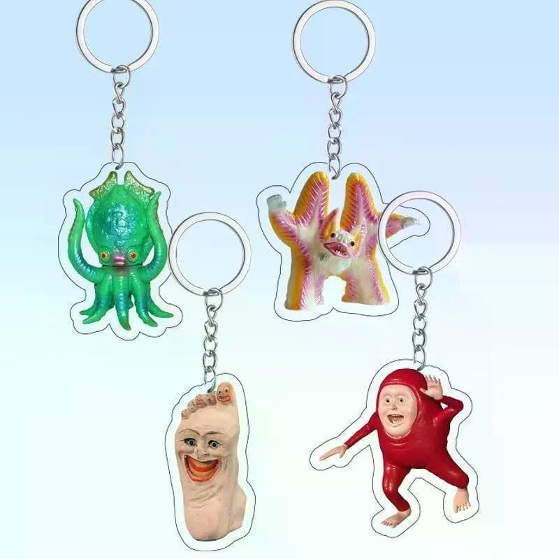 Novo estilo abstrato coisas feias chaveiro pendurado engraçado abstrato de alto valor acrílico mochila ornamentos amigos