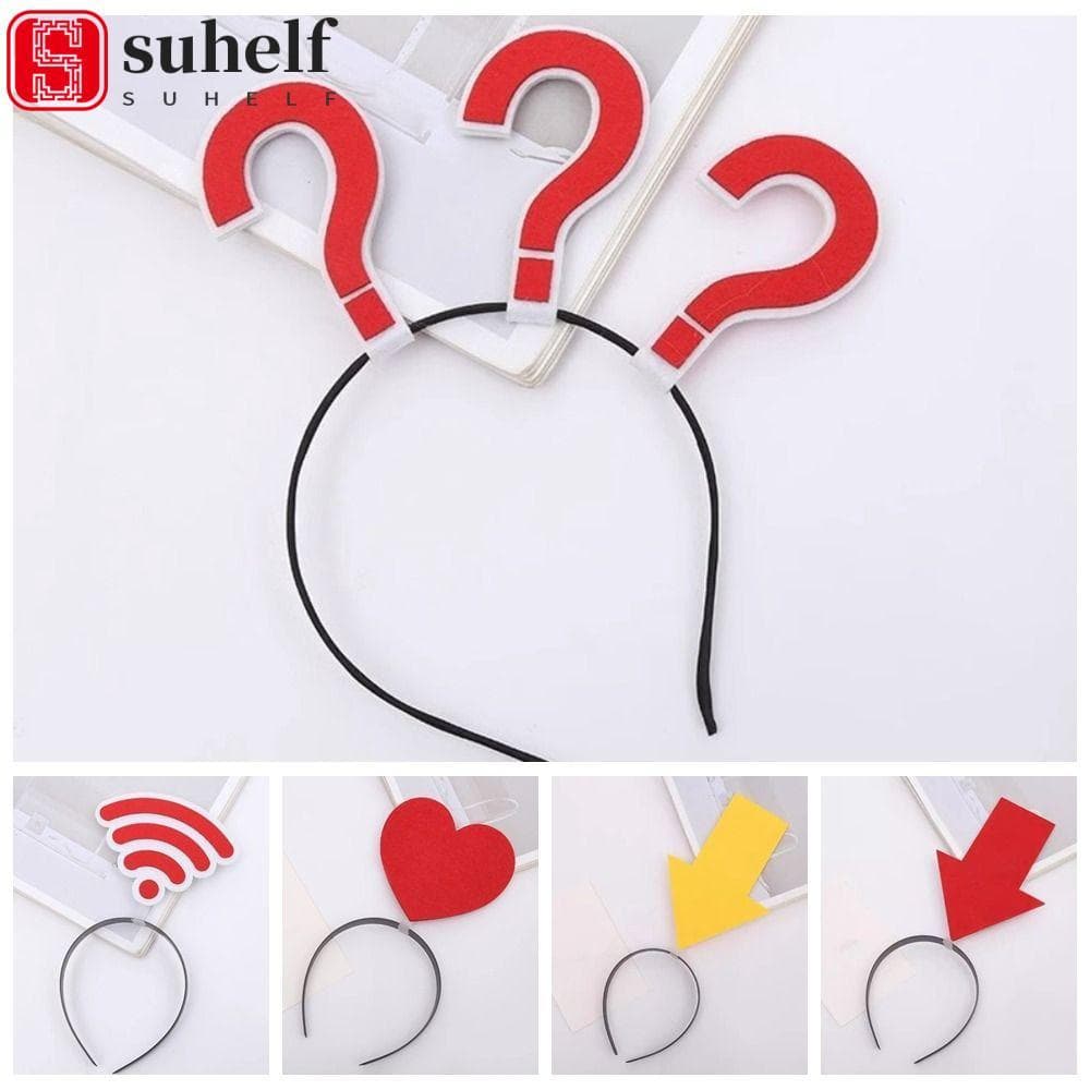 SUHELF Concerto Headwear , Amor 8.6 Polegada Hairband , Seta WiFi Ponto De Interrogação Adereços Engraçados Cocar