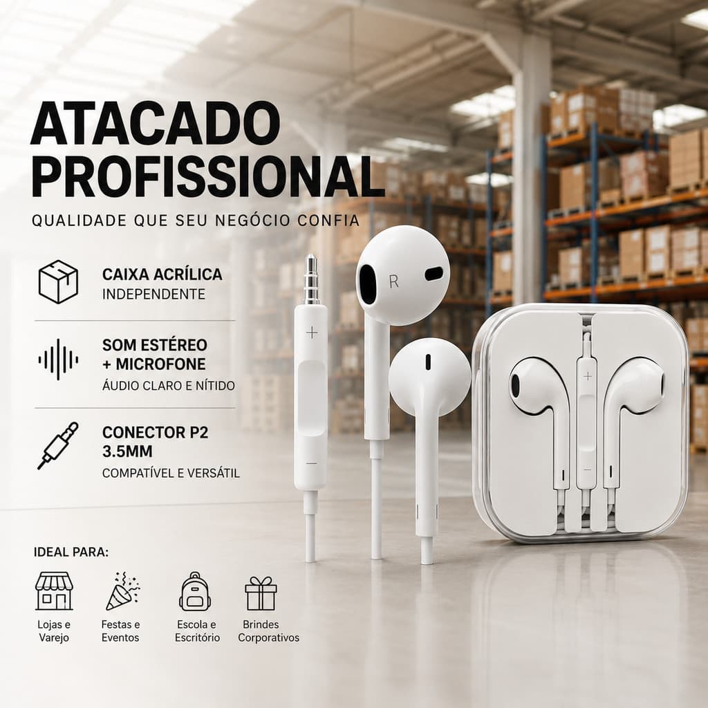 Atacado Profissional Kit 60 Fone Bluetooth Altomex I7-Mini 5.0 | Estojo 600mAh Áudio Premium | Revenda Presente Lote