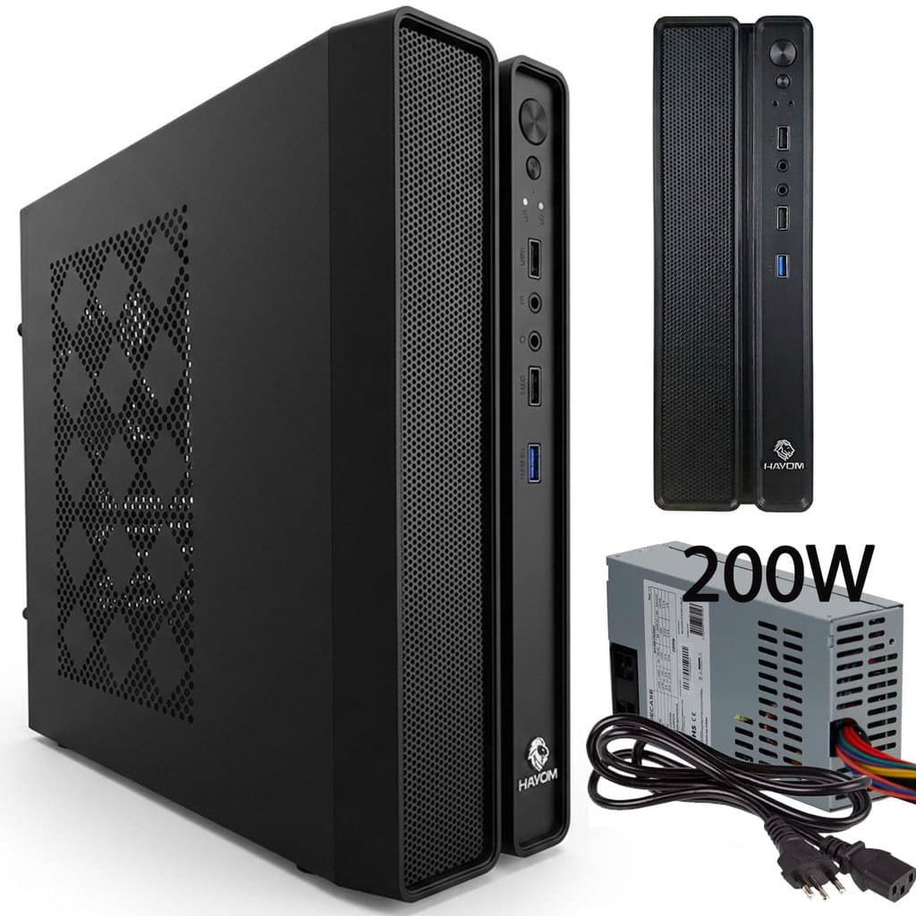 Gabinete Cpu Slim Mini Itx Micro Atx Hayom Gb1754 + Fonte 200w