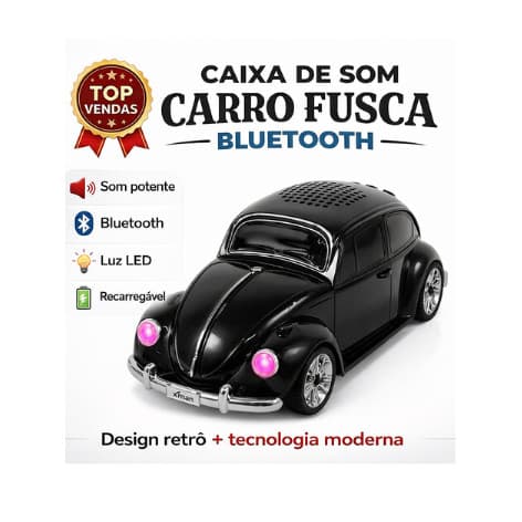 Caixa De Som Fusca Bluetooth LED Rádio FM USB TF Portátil WS-1939 Dragão