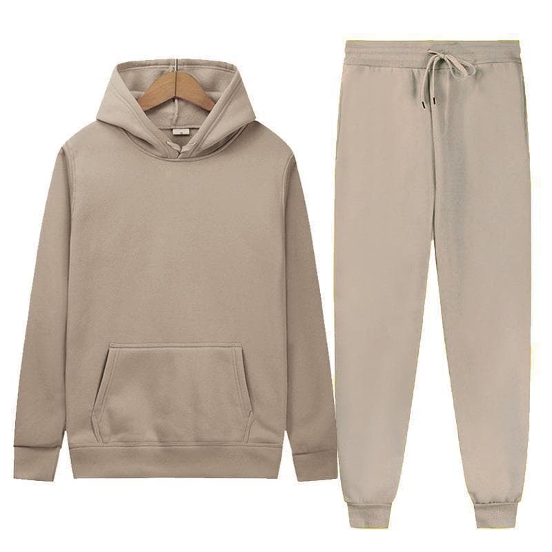 Homens com capuz engrossado solto moletom conjunto de duas peças primavera outono inverno Jogging terno esportivo confor