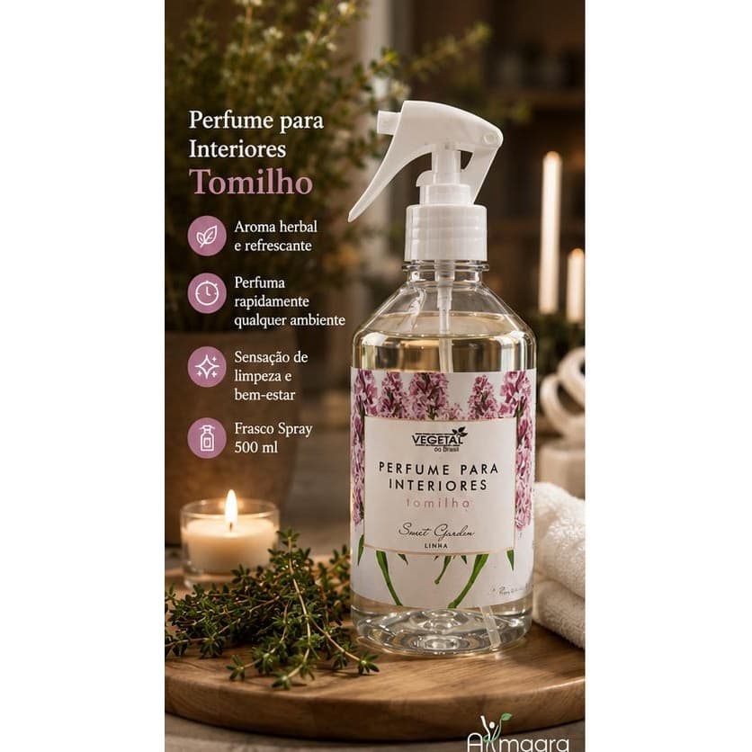 PERFUME DE AMBIENTE SWEET GARDEN PREMIUM – TOMILHO | VEGETAL DO BRASIL | HERBAL AROMÁTICO | AROMATIZADOR DE AMBIENTES
