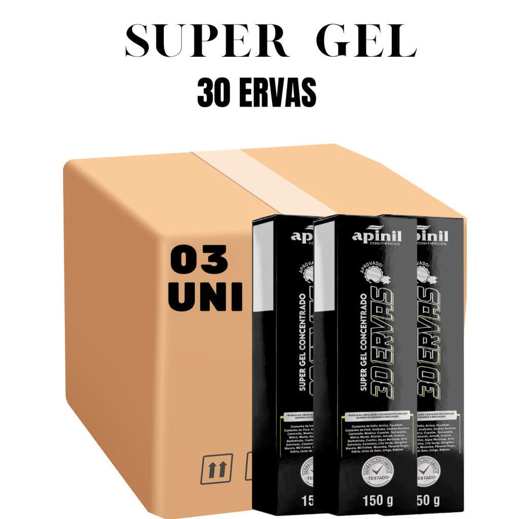 Kit 03 Unidades Super Gel Concentrado 30 Ervas 150G Apinil (Campanha)