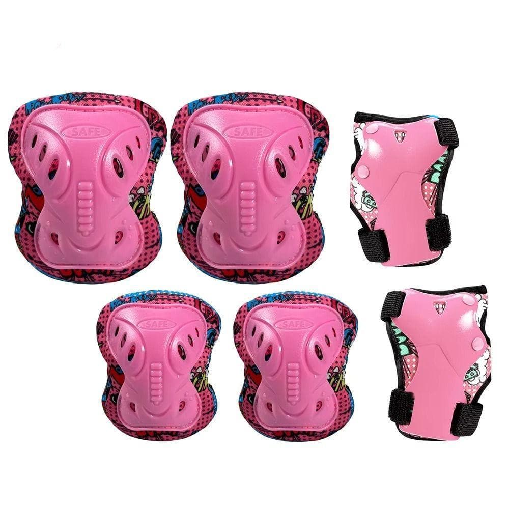 ZHDYEB Joelheira Infantil , Protetores De Mão , Equipamento De Proteção Respirável Para Patins , Cotoveleiras 6 Em 1 Ant