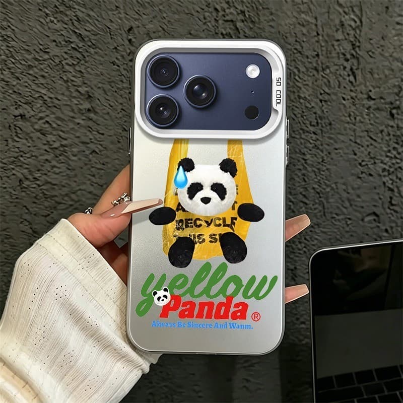 Capa personalizada para celular IP7/IP8/IP17/IPX série Nicho de rua de celebridades da Internet（00001）Panda Amarelo