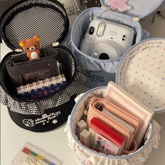 Bolsa cosmética de grande capacidade com bolinhas | Bolsa portátil de armazenamento de produtos de higiene pessoal para