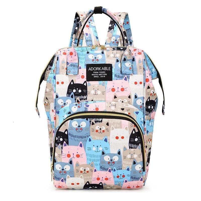 Bolsa Multifuncional para Mães com Grande Capacidade e Estampa Moderna 2025, Bolsa para Fraldas de Bebê e Mochila de Mat