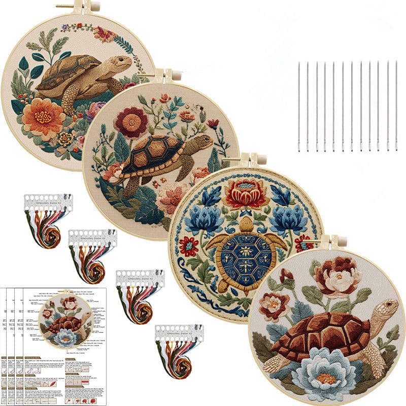 Conjunto De Bordado De Tartaruga-DIY Criativo Para Iniciantes Decoração Requintada De Casa E Escritório , O Presente De